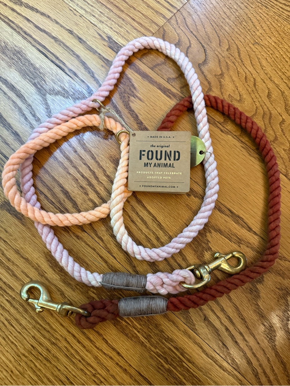 FMA Found My Animal Arizona Hand dyed Rope Dog Leash 7’ M